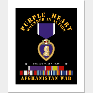 Purple Heart - WIA w Afghanistan SVC w Purple Heart Ribbon Posters and Art